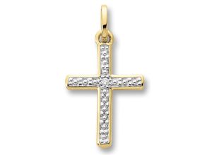 4067551508368 - Kette mit Anhänger 001 ct Diamant Brillant aus 585 Gelbgold Halsketten Gr 001 ct Gelbgold 585-Diamanten goldfarben (gold) Damen Ketten mit Anhänger Schmuckset - Set verstellbarer Halskette