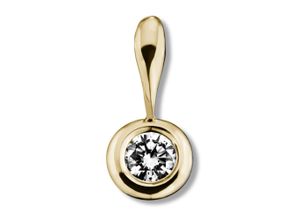 4067551508757 - Kette mit Anhänger 01 ct Diamant Brillant Zarge aus 585 Gelbgold Halsketten Gr 01 ct Gelbgold 585-Diamanten goldfarben (gold) Damen Ketten mit Anhänger Schmuckset - Set verstellbarer Halskette