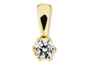 4067551508931 - Kette mit Anhänger 01 ct Diamant Brillant aus 585 Gelbgold Halsketten Gr 01 ct Gelbgold 585-Diamanten goldfarben (gold) Damen Ketten mit Anhänger Schmuckset - Set verstellbarer Halskette