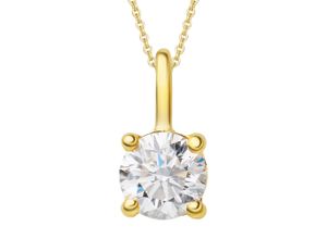 4067551509204 - Kette mit Anhänger 025 ct Diamant Brillant aus 585 Gelbgold Halsketten Gr 025 ct Gelbgold 585-Diamanten goldfarben (gold) Damen Ketten mit Anhänger Schmuckset - Set verstellbarer Halskette