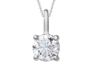 4067551509242 - Kette mit Anhänger 025 ct Diamant Brillant aus 950 Platin Halsketten Gr 025 ct Platin 950-Diamanten silberfarben (silber) Damen Ketten mit Anhänger Schmuckset - Set verstellbarer Halskette