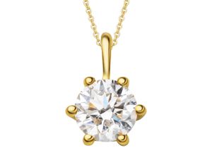 4067551509594 - Kette mit Anhänger 03 ct Diamant Brillant aus 585 Gelbgold Halsketten Gr 03 ct Gelbgold 585-Diamanten goldfarben (gold) Damen Ketten mit Anhänger Schmuckset - Set verstellbarer Halskette