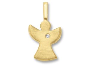 4067551510743 - Kette mit Anhänger Zirkonia Engel aus 333 Gelbgold Halsketten Gr Gelbgold 333 goldfarben (gold) Damen Ketten mit Anhänger Schmuckset - Set verstellbarer Halskette
