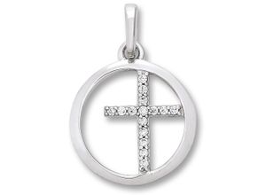 4067551511122 - Kette mit Anhänger Zirkonia Kreuz aus 925 Silber Halsketten Gr Silber 925 (Sterlingsilber) silberfarben (silber) Damen Schmuckset - Set mit verstellbarer Halskette