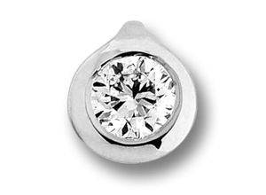 4067551572895 - Ketten-Anhänger 01 ct Diamant Brillant Zarge Anhänger aus 750 Weißgold Schmuckanhänger Gr 01 ct Weißgold 750-Diamanten silberfarben (silber) Damen Anhänger Gold Schmuck Zarge