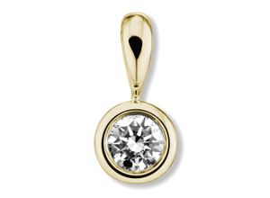 4067551573359 - Ketten-Anhänger 025 ct Diamant Brillant Zarge Anhänger aus 585 Gelbgold Schmuckanhänger Gr 025 ct Gelbgold 585-Diamanten goldfarben (gold) Damen Anhänger Gold Schmuck Zarge