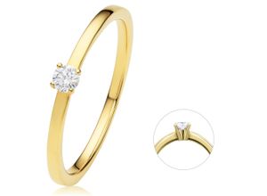 4067551574844 - Diamantring 01 ct Diamant Brillant Ring aus 585 Gelbgold Fingerringe Gr 48 Gelbgold 585-Diamanten goldfarben (gold) Damen Diamantringe Gold Schmuck