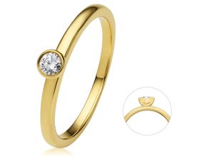 4067551577883 - Diamantring 01 ct Diamant Brillant Zarge Ring aus 750 Gelbgold Fingerringe Gr 50 Gelbgold 750-Diamanten goldfarben (gold) Damen Diamantringe Gold Schmuck Zarge