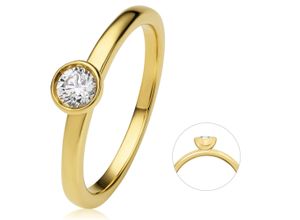 4067551579207 - Diamantring 025 ct Diamant Brillant Zarge Ring aus 750 Gelbgold Fingerringe Gr 50 Gelbgold 750-Diamanten goldfarben (gold) Damen Diamantringe Gold Schmuck Zarge