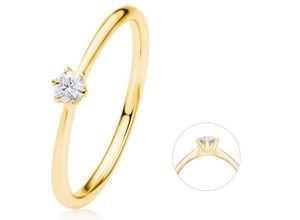 4067551580371 - Diamantring 01 ct Diamant Brillant Ring aus 585 Gelbgold Fingerringe Gr 50 Gelbgold 585-Diamanten goldfarben (gold) Damen Diamantringe Gold Schmuck