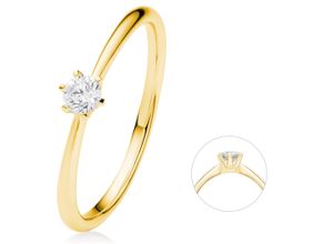 4067551580524 - Diamantring 015 ct Diamant Brillant Ring aus 585 Gelbgold Fingerringe Gr 48 Gelbgold 585-Diamanten goldfarben (gold) Damen Diamantringe Gold Schmuck