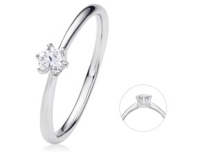 4067551580852 - Diamantring 02 ct Diamant Brillant Ring aus 585 Weißgold Fingerringe Gr 50 Weißgold 585-Diamanten silberfarben (silber) Damen Gold Schmuck