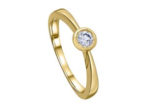 4067551581880 - Diamantring 01 ct Diamant Brillant Zarge Ring aus 585 Gelbgold Fingerringe Gr 48 Gelbgold 585-Diamanten goldfarben (gold) Damen Diamantringe Gold Schmuck Zarge