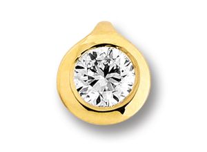 4067551585666 - Kette mit Anhänger 01 ct Diamant Brillant Zarge aus 585 Gelbgold Halsketten Gr 01 ct Gelbgold 585-Diamanten goldfarben (gold) Damen Ketten mit Anhänger Schmuckset - Set verstellbarer Halskette