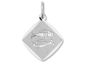 4067551587776 - Kette mit Anhänger Fische Sternzeichen aus 925 Silber Halsketten Gr Silber 925 (Sterlingsilber) silberfarben (silber) Damen Schmuckset - Set mit verstellbarer Halskette