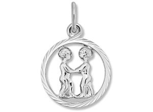 4067551588049 - Kette mit Anhänger Zwilling Sternzeichen aus 925 Silber Halsketten Gr Silber 925 (Sterlingsilber) silberfarben (silber) Damen Schmuckset - Set mit verstellbarer Halskette