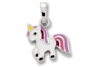 4067551589688 - Kette mit Anhänger Einhorn aus 925 Silber Halsketten Gr Silber 925 (Sterlingsilber) silberfarben (silber) Damen Schmuckset - Set mit verstellbarer Halskette