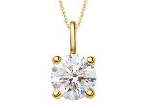 4067551590660 - Kette mit Anhänger 03 ct Diamant Brillant aus 750 Gelbgold Halsketten Gr 03 ct Gelbgold 750-Diamanten goldfarben (gold) Damen Ketten mit Anhänger Schmuckset - Set verstellbarer Halskette