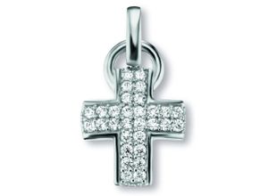 4067551591988 - Kette mit Anhänger Zirkonia Kreuz aus 925 Silber Halsketten Gr Silber 925 (Sterlingsilber) silberfarben (silber) Damen Ketten mit Anhänger Schmuckset - Set verstellbarer Halskette