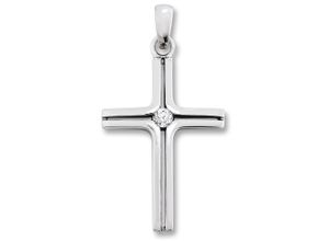 4067551592510 - Kette mit Anhänger Zirkonia Kreuz aus 925 Silber Halsketten Gr Silber 925 (Sterlingsilber) silberfarben (silber) Damen Schmuckset - Set mit verstellbarer Halskette