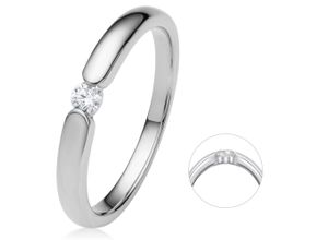 4067551761367 - Diamantring 008 ct Diamant Brillant Spannfassung Ring aus 750 Weißgold Fingerringe Gr 50 Weißgold 750-Diamanten silberfarben (silber) Damen Diamantringe Gold Schmuck Spannfassung