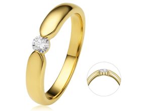 4067551762043 - Diamantring 017 ct Diamant Brillant Spannfassung Ring aus 750 Gelbgold Fingerringe Gr 50 Gelbgold 750-Diamanten goldfarben (gold) Damen Diamantringe Gold Schmuck Spannfassung