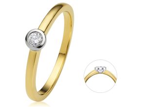 4067551764481 - Diamantring 01 ct Diamant Brillant Zarge Ring aus 585 Gelbgold Fingerringe Gr 48 Gelbgold 585-Weißgold 585-Diamanten goldfarben (gold) Damen Diamantringe Gold Schmuck Zarge