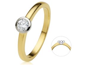 4067551764726 - Diamantring 02 ct Diamant Brillant Zarge Ring aus 585 Gelbgold Fingerringe Gr 48 Gelbgold 585-Weißgold 585-Diamanten goldfarben (gold) Damen Diamantringe Gold Schmuck Zarge