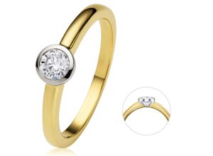 4067551764849 - Diamantring 025 ct Diamant Brillant Zarge Ring aus 585 Gelbgold Fingerringe Gr 48 Gelbgold 585-Weißgold 585-Diamanten goldfarben (gold) Damen Diamantringe Gold Schmuck Zarge