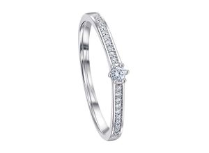 4067551765440 - Diamantring 01 ct Diamant Brillant Memoire mit Center Ring aus 585 Weißgold Fingerringe Gr 50 Weißgold 585-Diamanten silberfarben (silber) Damen Diamantringe Gold Schmuck Memoire mit Center