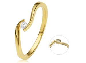 4067551793603 - Diamantring 005 ct Diamant Brillant Spannfassung Ring aus 750 Gelbgold Fingerringe Gr 52 Gelbgold 750-Diamanten goldfarben (gold) Damen Diamantringe Gold Schmuck Spannfassung