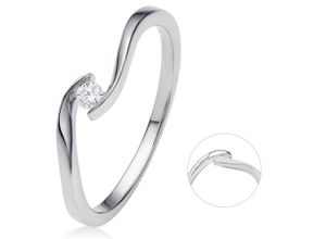 4067551793641 - Diamantring 005 ct Diamant Brillant Spannfassung Ring aus 585 Weißgold Fingerringe Gr 48 Weißgold 585-Diamanten silberfarben (silber) Damen Diamantringe Gold Schmuck Spannfassung