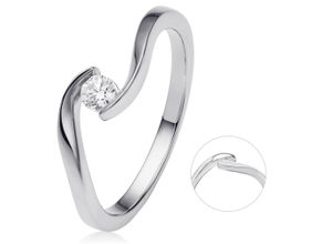 4067551793962 - Diamantring 010 ct Diamant Brillant Spannfassung Ring aus 585 Weißgold Fingerringe Gr 48 Weißgold 585-Diamanten silberfarben (silber) Damen Diamantringe Gold Schmuck Spannfassung