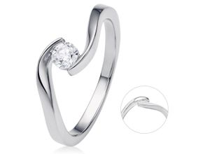 4067551794723 - Diamantring 025 ct Diamant Brillant Spannfassung Ring aus 750 Weißgold Fingerringe Gr 52 Weißgold 750-Diamanten silberfarben (silber) Damen Diamantringe Gold Schmuck Spannfassung