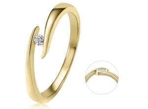 4067551794761 - Diamantring 005 ct Diamant Brillant Spannfassung Ring aus 585 Gelbgold Fingerringe Gr 50 Gelbgold 585-Diamanten goldfarben (gold) Damen Diamantringe Gold Schmuck Spannfassung