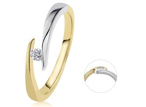 4067551794846 - Diamantring 005 ct Diamant Brillant Spannfassung Ring aus 585 Gelbgold Fingerringe Gr 52 Gelbgold 585-Weißgold 585-Diamanten goldfarben (gold) Damen Diamantringe Gold Schmuck Spannfassung