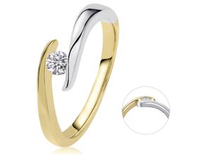 4067551795041 - Diamantring 010 ct Diamant Brillant Spannfassung Ring aus 585 Gelbgold Fingerringe Gr 52 Gelbgold 585-Weißgold 585-Diamanten goldfarben (gold) Damen Diamantringe Gold Schmuck Spannfassung