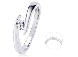 4067551795249 - Diamantring 015 ct Diamant Brillant Spannfassung Ring aus 585 Weißgold Fingerringe Gr 50 Weißgold 585-Diamanten silberfarben (silber) Damen Diamantringe Gold Schmuck Spannfassung