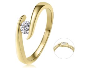 4067551795409 - Diamantring 025 ct Diamant Brillant Spannfassung Ring aus 585 Gelbgold Fingerringe Gr 52 Gelbgold 585-Diamanten goldfarben (gold) Damen Diamantringe Gold Schmuck Spannfassung