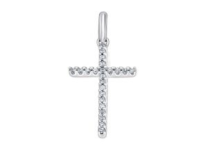 4067551815688 - Ketten-Anhänger 007 ct Diamant Brillant Anhänger aus 585 Weißgold Schmuckanhänger Gr 007 ct mit Diamant Weißgold 585-Diamanten silberfarben (silber) Damen Anhänger Gold Schmuck