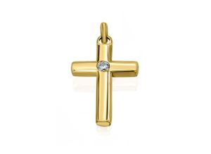 4067551815718 - Ketten-Anhänger 003 ct Diamant Brillant Anhänger aus 585 Gelbgold Schmuckanhänger Gr 003 ct mit Diamant Gelbgold 585-Diamanten goldfarben (gold) Damen Anhänger Gold Schmuck