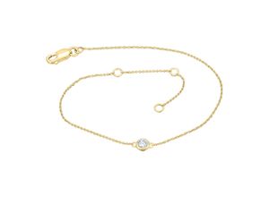 4067551816043 - Goldarmband 013 ct Diamant Brillant Armband aus 585 Gelbgold 19 cm Armbänder Gr 19 Gelbgold 585 goldfarben (gold) Damen Armbänder Gold Schmuck Rundankerkette