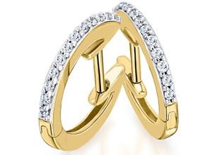 4067551816302 - Paar Creolen 015 ct Diamant Brillant Ohrringe aus 585 Gelbgold Gr Damen 015 ct mit Diamant Diamanten goldfarben (gold) Damen Creolen Gold Schmuck