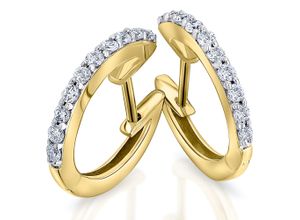 4067551816326 - Paar Creolen 030 ct Diamant Brillant Ohrringe aus 585 Gelbgold Gr Damen 030 ct mit Diamant Diamanten goldfarben (gold) Damen Creolen Gold Schmuck