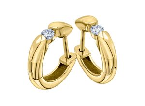 4067551816364 - Paar Creolen 010 ct Diamant Brillant Ohrringe aus 585 Gelbgold Gr Damen 010 ct mit Diamant Diamanten goldfarben (gold) Damen Creolen Gold Schmuck