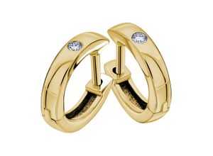 4067551816449 - Paar Creolen 005 ct Diamant Brillant Ohrringe aus 585 Gelbgold Gr Damen 005 ct mit Diamant Diamanten goldfarben (gold) Damen Creolen Gold Schmuck