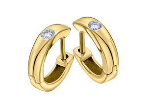 4067551816463 - Paar Creolen 010 ct Diamant Brillant Ohrringe aus 585 Gelbgold Gr Damen 010 ct mit Diamant Diamanten goldfarben (gold) Damen Creolen Gold Schmuck