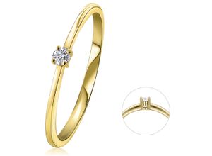 4067551816968 - Diamantring 005 ct Diamant Brillant Ring aus 585 Gelbgold Fingerringe Gr 48 mit Diamant Gelbgold 585-Diamanten goldfarben (gold) Damen Diamantringe Gold Schmuck