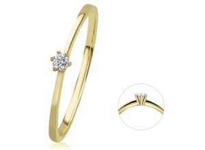 4067551817842 - Diamantring 005 ct Diamant Brillant Ring aus 585 Gelbgold Fingerringe Gr 48 mit Diamant Gelbgold 585-Diamanten goldfarben (gold) Damen Diamantringe Gold Schmuck