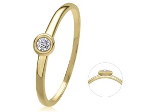 4067551818726 - Diamantring 005 ct Diamant Brillant Ring aus 585 Gelbgold Fingerringe Gr 48 mit Diamant Gelbgold 585-Diamanten goldfarben (gold) Damen Diamantringe Gold Schmuck